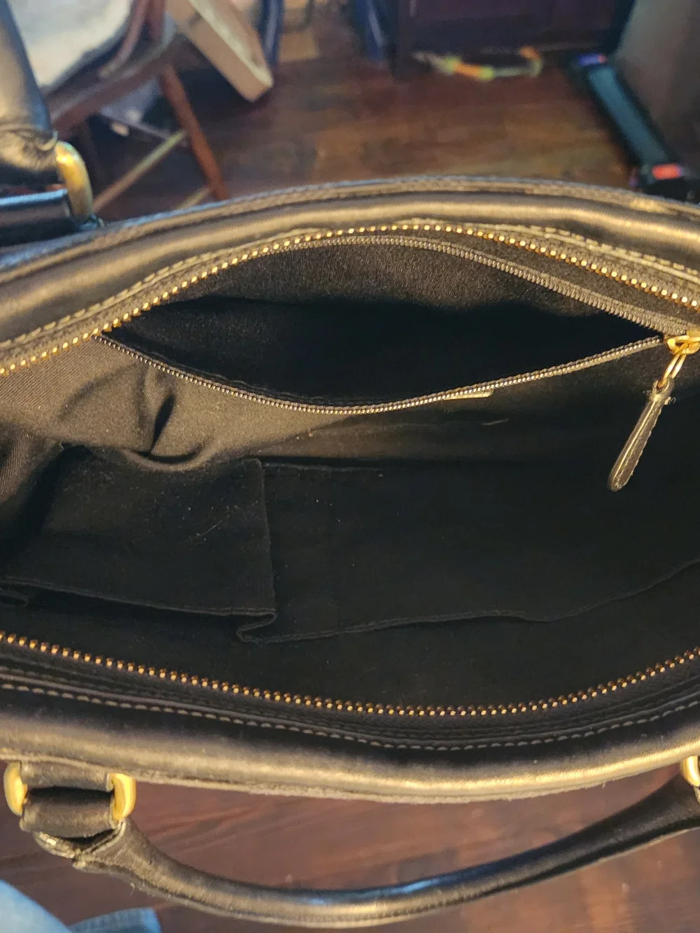 Coach Black Signature Canvas Turnlock Tote